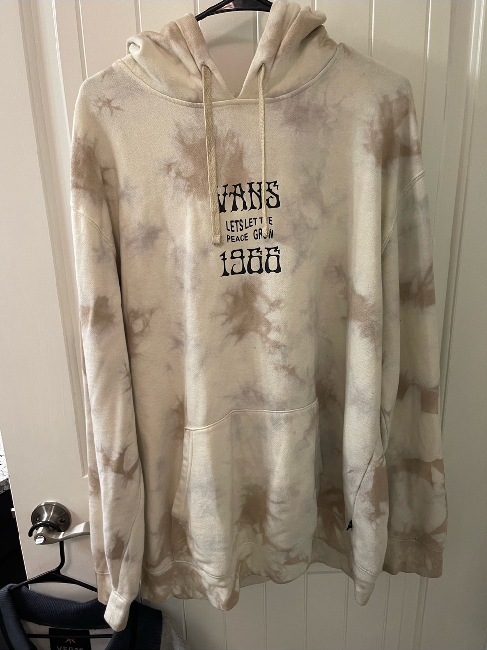 Vans Men's Tie-Dye Hoodie in Cream and Tan